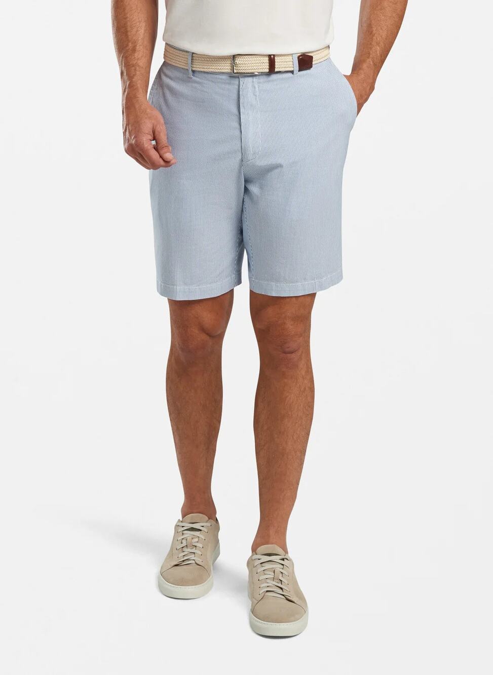 Peter Millar Blue Pinstripe Cotton Blend Preppy Chino Shorts MS20B11 Size 42